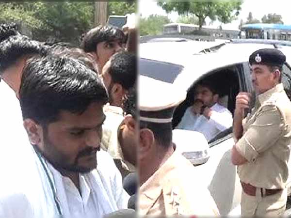 कार से भी नहीं उतर पाए हार्दिक, पुलिस ने पकड़ लिया