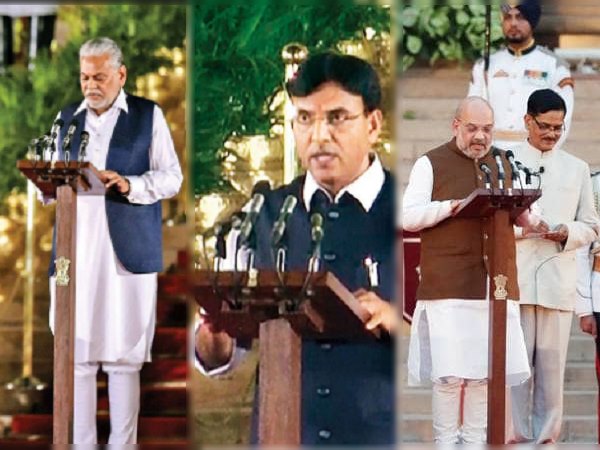 फिर साइकिल से शपथ लेने पहुंचे मनसुख मांडविया