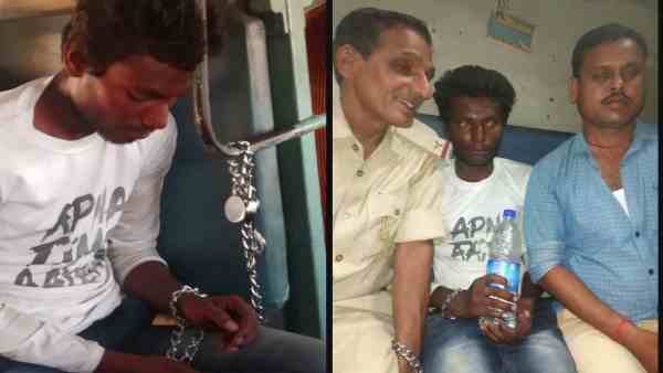 prisoner jumps off from the running train and fled away prisoner jumps off from the running train and fled away