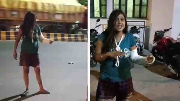 high voltage drama of a girl on road high voltage drama of a girl on road