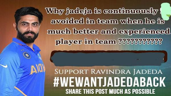 facebook deleted Ravindra Jadeja sister Nainas Post after ICC complaint