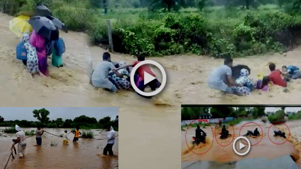 Heavy Rain and Flood in Sikar Rajasthan Many Video Viral
