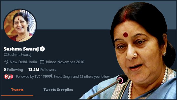 सुषमा ट्विवटर पर किसी को नहीं करती थी फॉलो