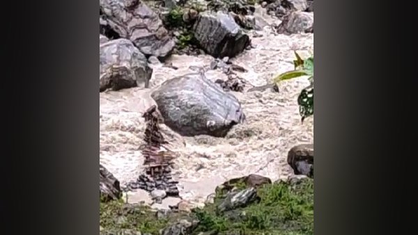 flood water destroy foot over bridge in chamoli