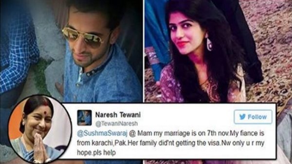 Sushma Swaraj Help for Marriage Of Jodhpur Naresh tewani with Pakistani priya bachani