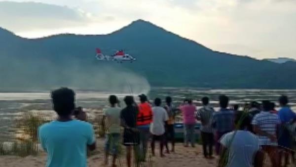 Indian Navy helicopter finds no survivors or bodies of the Godavari boat tragedy Indian Navy helicopter finds no survivors or bodies of the Godavari boat tragedy