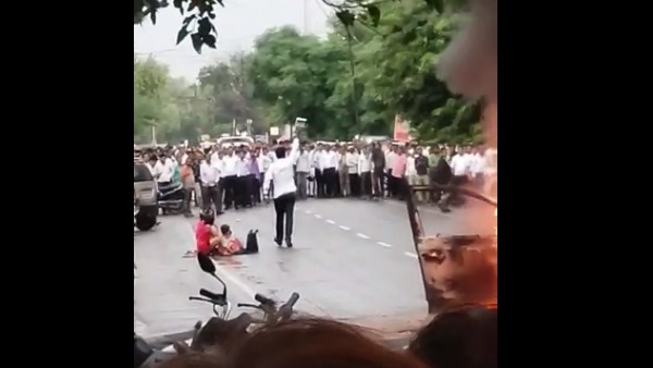  Mathura: man Set Fire To his Car And Firing on the road, Video Goes Viral