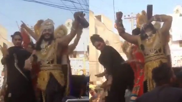 'रावण' के लड़कियों संग नाचने का वीडियो वायरल 