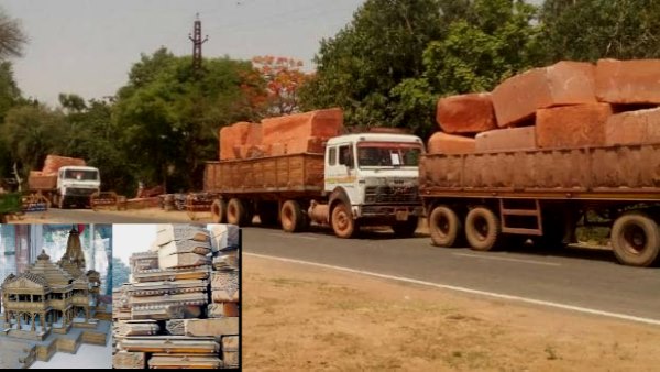250 से ज्यादा ट्रकों में गए पत्थर