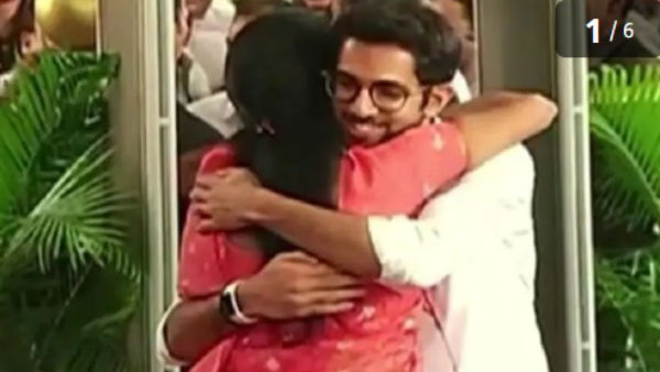 सुप्रिया सुले ने आदित्य ठाकरे को लगाया प्यार से ग