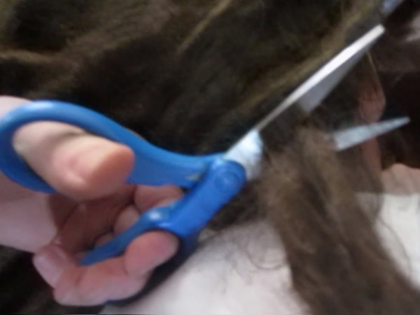 Teacher cut hair of girl students at school in gujarat Teacher cut hair of girl students at school in gujarat