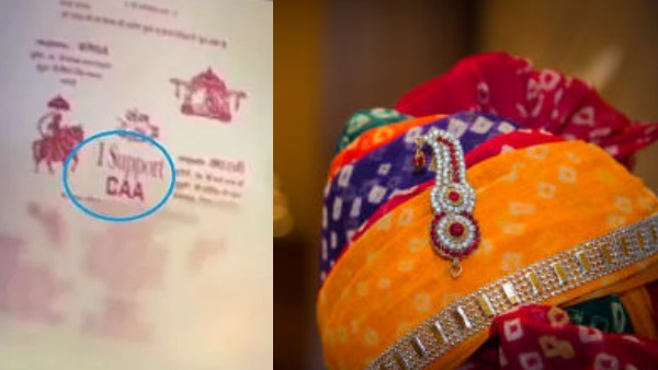 Sikar Groom print caa nrc support slogans on wedding card Sikar Groom print caa nrc support slogans on wedding card