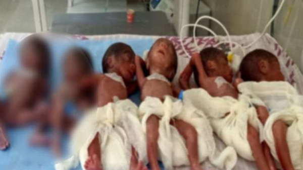 जांच में पता चला कि पेट में हैं 6 बच्चे