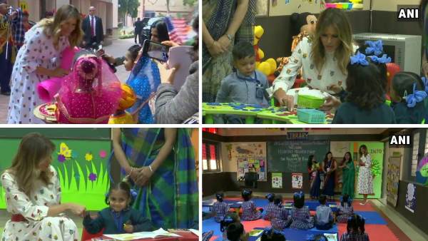 छात्राओं ने गले में माला पहनाई छात्राओं ने गले में माला पहनाई