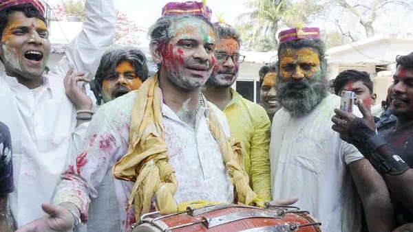 bihar patna tej pratap yadav celeberate holi as his father style bihar patna tej pratap yadav celeberate holi as his father style