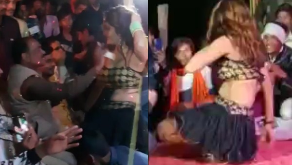 बार-बालाओं पर पैसे लुटाते दिखे दरोगा