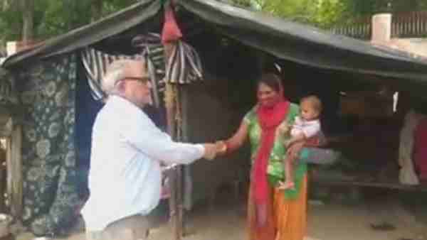 Retired officer distributed money of pension to the poor people Retired officer distributed money of pension to the poor people
