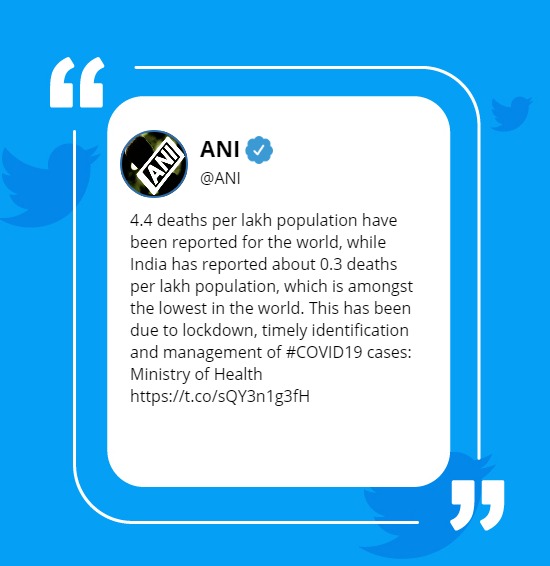  India has reported about 0.3 deaths per lakh population Health Ministry coronavirus