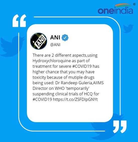 AIIMS Director Randeep Guleria says hydroxychloroquine can increase the chance of cardiac toxicity