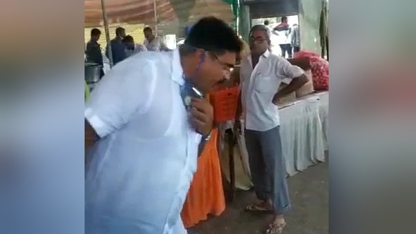 Watch video: BJP MLA arvind raiyani spit in the kitchen at rajkot