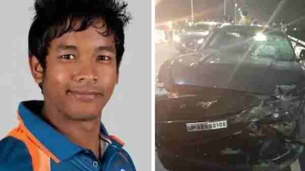 Cricketer Akshdeep Ford Mustang car collided with 2 cars Cricketer Akshdeep Ford Mustang car collided with 2 cars