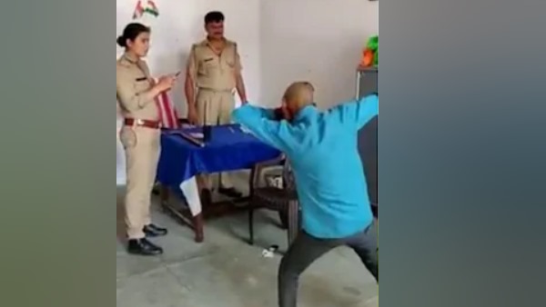mentally retarded man dance at police station video viral in etawah mentally retarded man dance at police station video viral in etawah