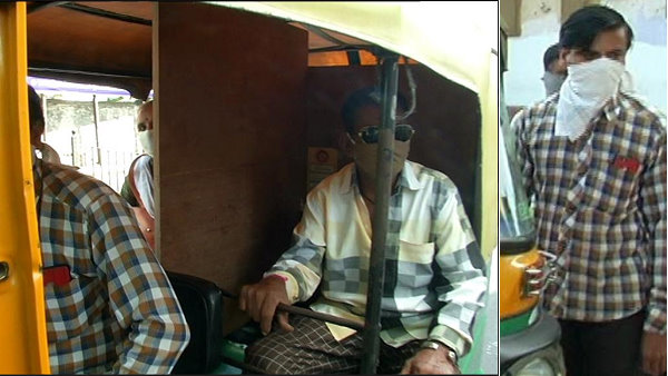 auto driver change in three wheeler to save passenger from infection of covid-19 auto driver change in three wheeler to save passenger from infection of covid-19