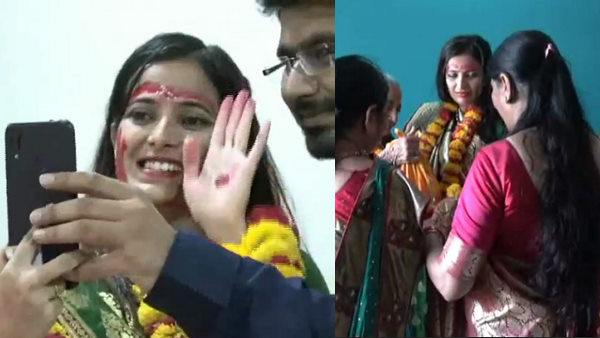 जूम एप से गोदभराई की रस्म