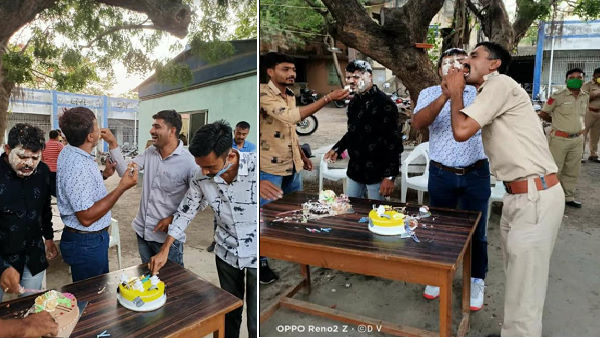 Watch video: In junagarh, policemen celebrate birthdays in police station without social distancing amidst lockdown
