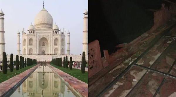 taj mahal marble railing sikandar memorial damage in storm taj mahal marble railing sikandar memorial damage in storm