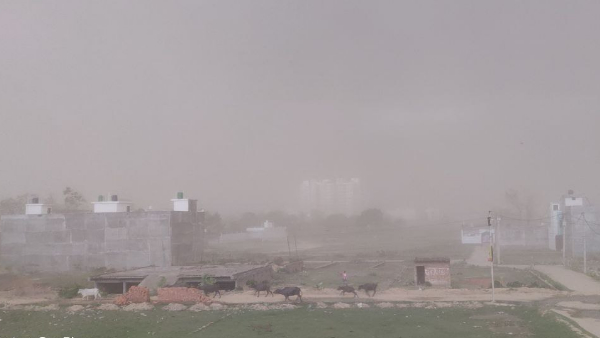 काले बादलों ने मौसम का मिजाज बिगाड़ा