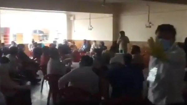 Violation of social distancing rules in BJP MLA Akash Vijayvargiya meeting Violation of social distancing rules in BJP MLA Akash Vijayvargiya meeting