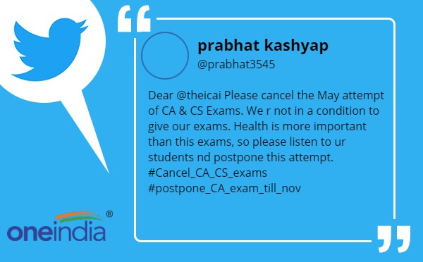 Students Demand Postponement of JEE Main, NEET, CA and CS Exams due to coronavirus pandemic