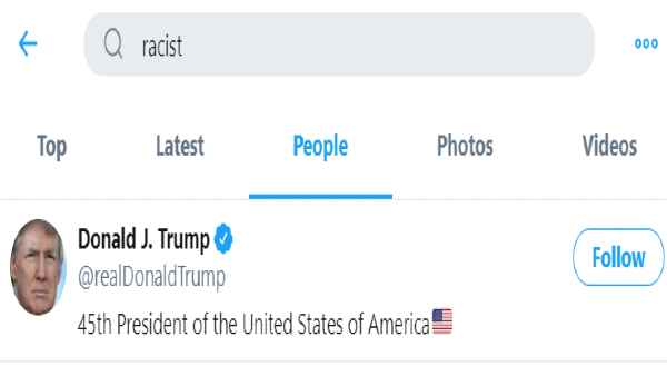 Trumps account comes on top on racist search on Twitter, may deepen controversy Trumps account comes on top on racist search on Twitter, may deepen controversy