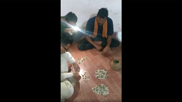 मटके में मिले कुल 206 सिक्के