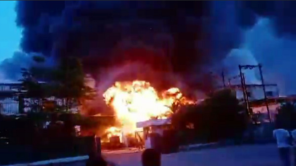 solvent plant caught fire at Waghodia Jayshree Agro Industries