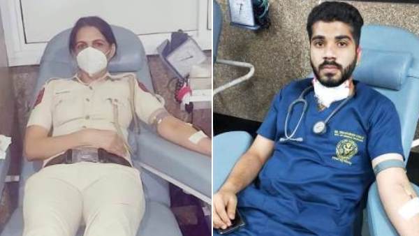 जख्मी व्यक्ति को खून देकर बचाई जान