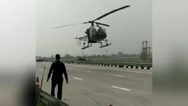 पिछले महीने हाईवे पर उतरा था हेलीकॉप्टर पिछले महीने हाईवे पर उतरा था हेलीकॉप्टर