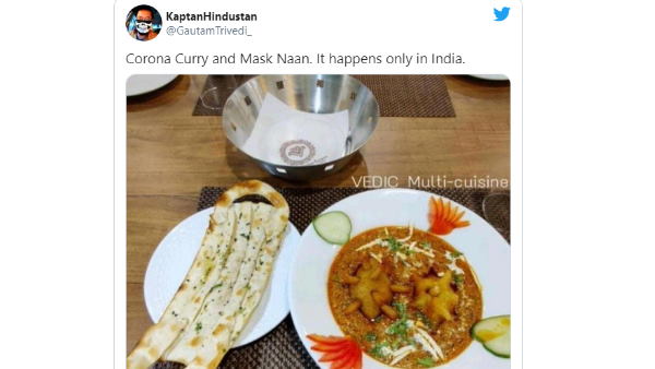 Covid curry and mask naan in Jodhpur restaurant