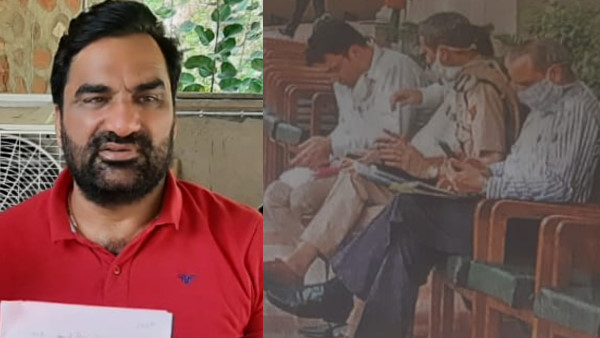 Rajasthan CS DGP Sitting out in Corridor of parliament in Attack on Hanuman Beniwal Case Rajasthan CS DGP Sitting out in Corridor of parliament in Attack on Hanuman Beniwal Case