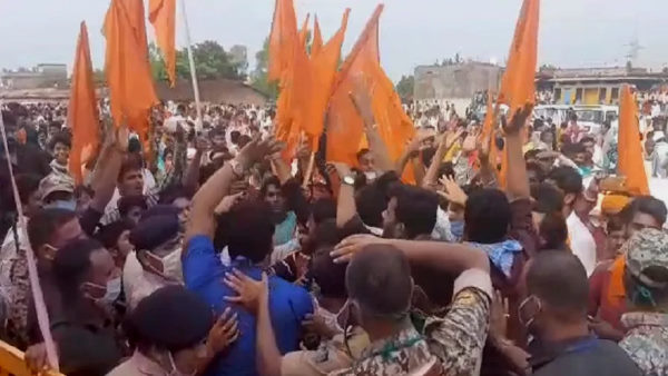 protest against Scindia in CM Chauhans meeting protest against Scindia in CM Chauhans meeting