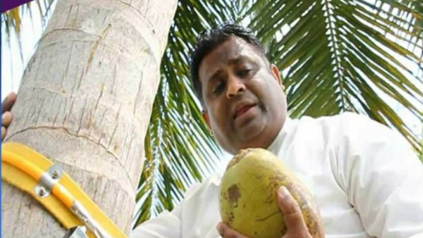 नारियल की कमी पर संदेश देने के लिए पेड़ पर चढ़ गए श्रीलंका के मंत्री 