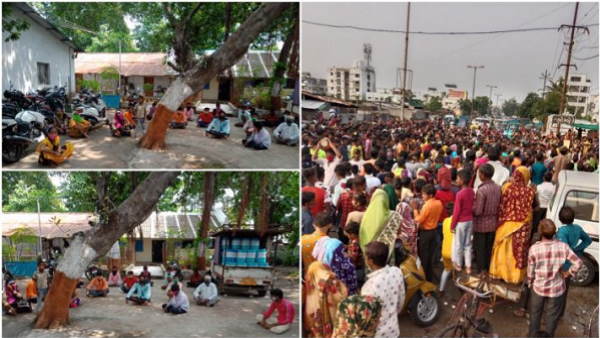 In gujarat, thousands People Gathered In The Installation Of Devi Idol, breaking social distancing