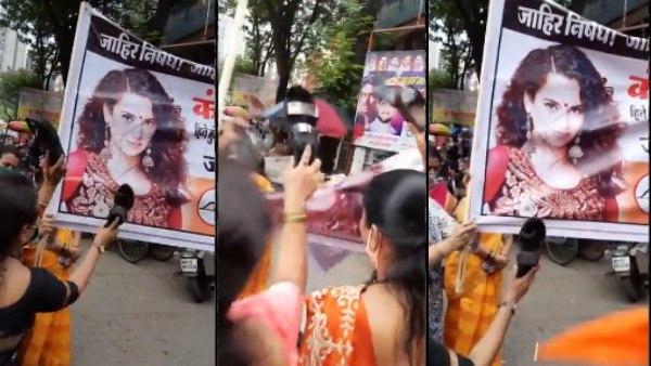 शिवसेना की महिला शाखा ने किया ये विरोध-प्रदर्शन 