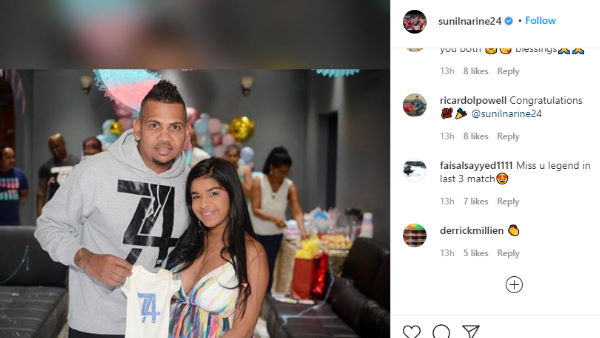 Kolkata Knight Riders player Sunil Narine becomes father, share photo on Instagram