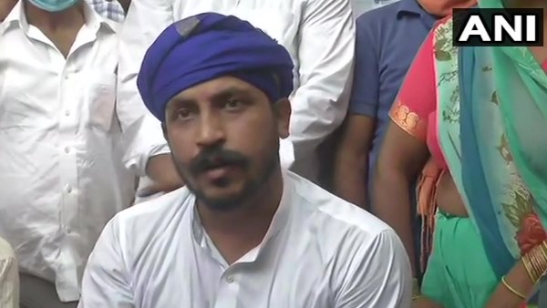 Bhim Army Chief Chandrashekhar meets victim family in Hathras Bhim Army Chief Chandrashekhar meets victim family in Hathras