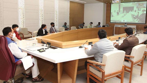 CM Vijay Rupani Stone Lays of ABAJ-Q Three Techpark in gujarat