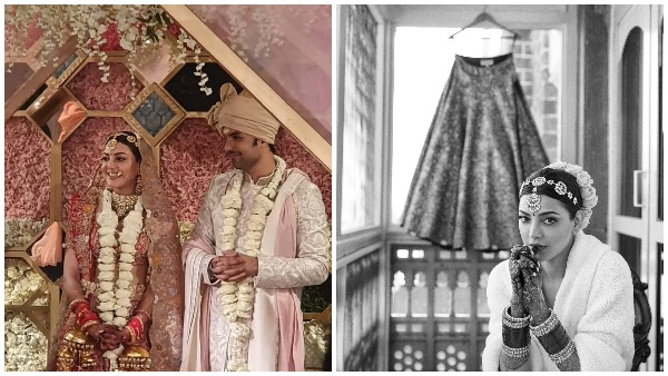 लाल रंग के लहंगे में काजल अग्रवाल ने की शादी 