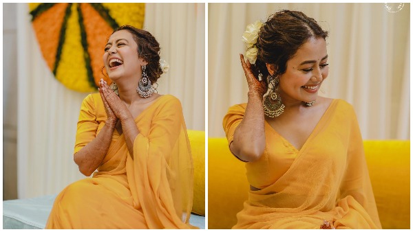 नेहा कक्कड़ के हल्दी सेरेमनी में पूरा परिवार दिखा पीले आउटफिट्स में