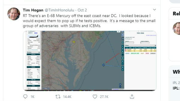  E-6B Mercury प्लेन लगातार गश्त लगा रहे हैं 